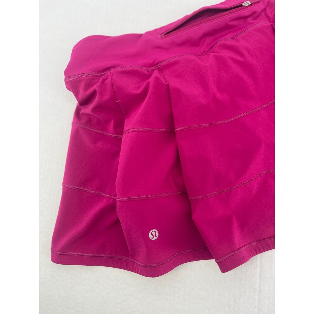 Lululemon Pace Rival Mid Rise Skirt Tall Ripened Raspberry Size 10 Pleated - Picture 7 of 8